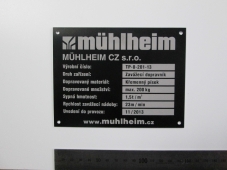 Laserovaný hliníkový štítek Muhlheim
